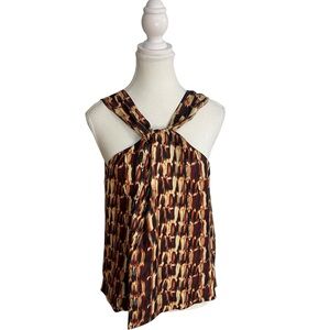 Joie Malta Halter Top Orange Black